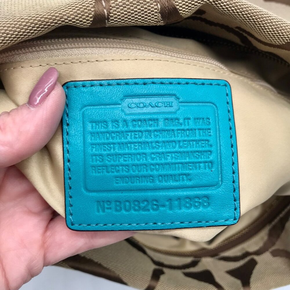 Coach Khaki Canvas Carly Hobo Bag 11868 - Picture 11 of 11